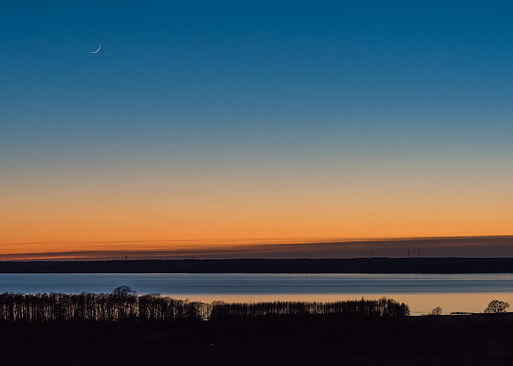 Sunset with windmills over Hornborgasjön